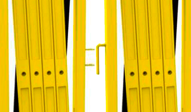 Раздвижное ограждение из металла и пластика 3 м. желто-черное
