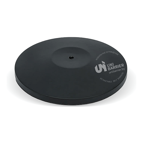 Стойка ограждения UniBar-200 черная основание полуконус черная лента