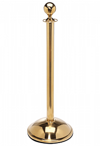 Канатная стойка ограждения UniRope-230 золотистая с верхушкой шар