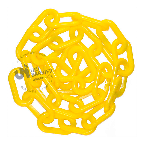 Стойка ограждения с цепью пластиковая желтая основание стандарт желтая цепь