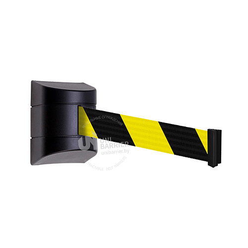Настенный блок UniWall-150 пластиковый черный с черно-желтой лентой 3 метра