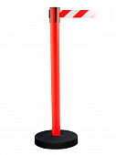 Стойка ограждения UniMaster-120RW пластиковая красная утяжеленное основание красно-белая лента