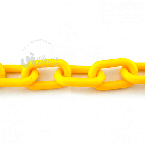 Стойка ограждения с цепью пластиковая желтая основание на колесиках желтая цепь