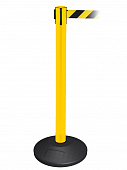 Стойка ограждения UniMaster-130KY пластиковая желтая резиновое основание стандарт желто-черная лента