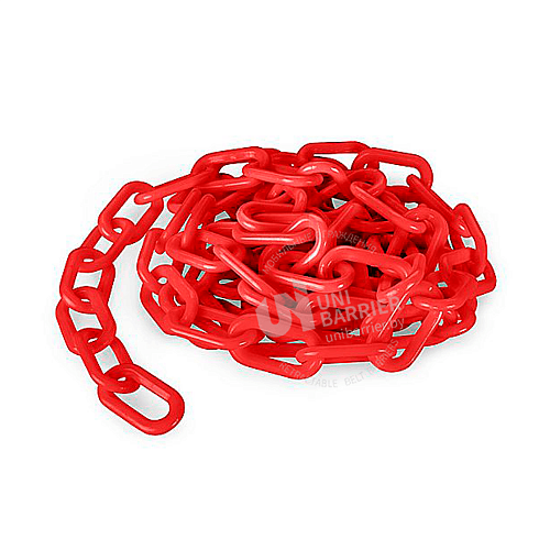 Стойка ограждения с цепью пластиковая красно-белая основание резиновое красная цепь
