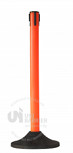Стойка ограждения UniMaster-150RW+UniBase9 пластиковая красная c красно-белой лентой