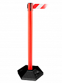 Стойка ограждения UniMaster-140RW пластиковая красная с красно-белой лентой