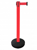 Стойка ограждения UniMaster-120R пластиковая красная утяжеленное основание красная лента