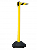 Стойка ограждения UniMaster-110KY пластиковая желтая водоналивное основание черно-желтая лента