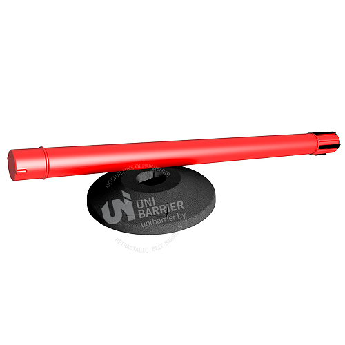 Стойка ограждения UniMaster-130R пластиковая красная резиновое основание стандарт красная лента