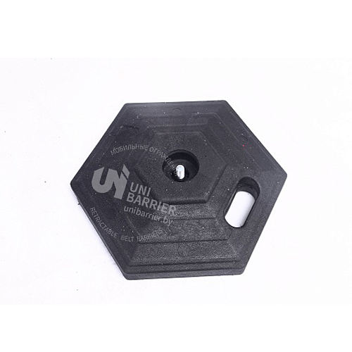 Стойка ограждения UniMaster-250 металлическая основание на винте черно-желтая лента