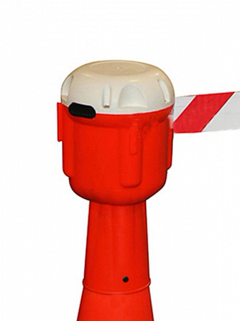 Топпер для конуса красный 5 метров с красно-белой вытяжной лентой