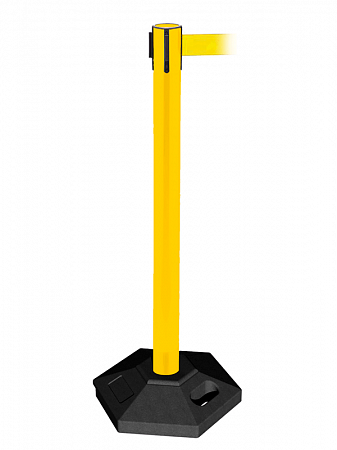 Стойка ограждения UniMaster-140Y пластиковая желтая с желтой лентой