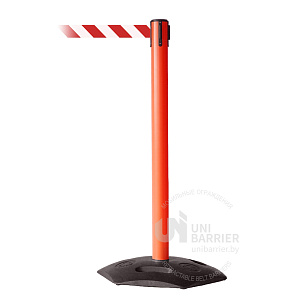 Стойка ограждения UniIndustrial пластиковая красная, лента 3 м красно-белая