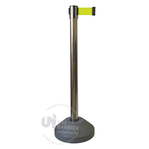 Стойка ограждения UniMaster-210 металлическая основание заполняемое водой желтая лента