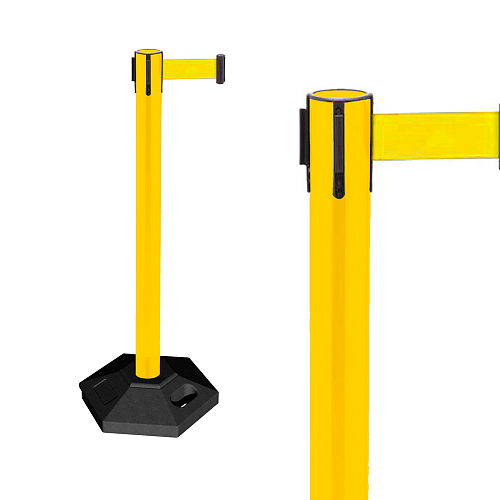 Стойка ограждения UniMaster-140Y пластиковая желтая с желтой лентой