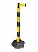 Стойка ограждения сигнальная UniMaster-145Y пластиковая желто-черная с желтой лентой