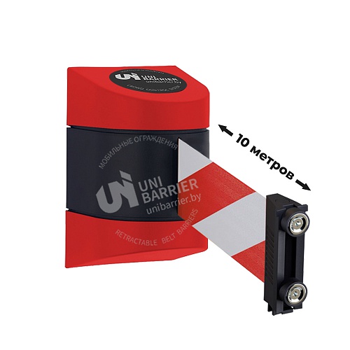 Настенный блок UniWall-250 магнитный пластиковый красный с красно-белой лентой 10 метров