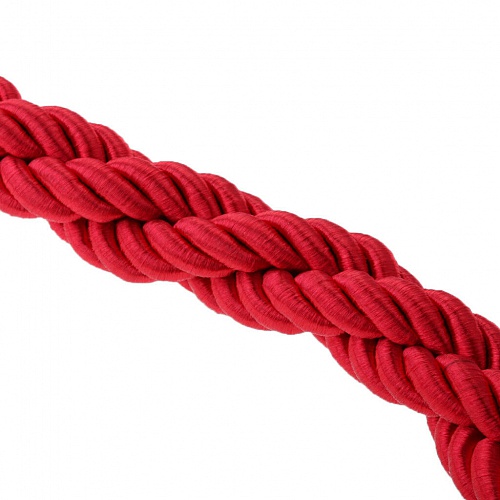 Канат плетеный красный с серебристым карабином
