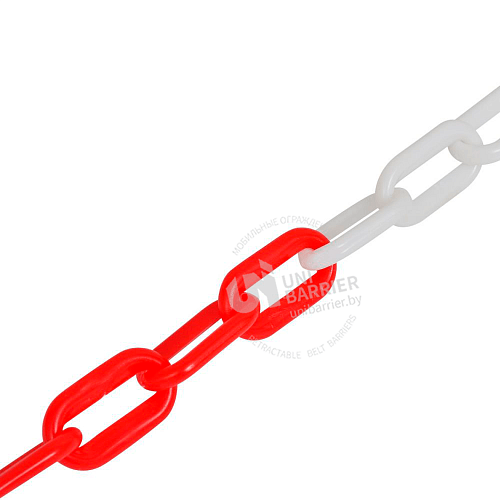 Стойка ограждения с цепью сигнальная красная основание на колесиках красно-белая цепь